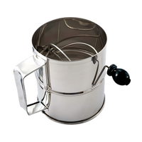 Omcan 8-Cup Rotary Sifter with Crank Handle, Stainless Steel