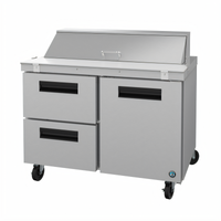 Hoshizaki Steelheart SR48B-12D2 48-Inch Two-Section Sandwich Top Prep Refrigerator with 1 Door and 2 Drawers