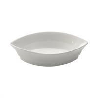Winco 2 oz White Porcelain Boat-Shape Specialty Dish
