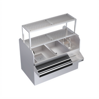 Krowne Royal Series 60-Inch Pass-Thru Underbar Ice Bin/Cocktail Station with Left Ice Bin and 10-Circuit Cold Plate