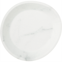 Ridge 10-Inch Oblong Coupe Melamine Plate, 15 oz., White Marble
