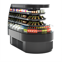 Oasis Self-Service Refrigerated End Cap Case, Self-Contained, Curved Open Front, 73-3/8 Inches Wide