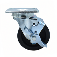 BK Resources 4SBR-1PT-LDP-TLB Shelf Casters & Leveling Feet