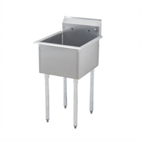 Sapphire Manufacturing Budget 1-Compartment Stainless Steel Sink with Legs, 15