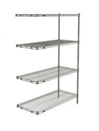 Metro Super Erecta Brite Add-On Wire Shelving Unit, 42 x 18 x 63 Inches, 4 Shelves