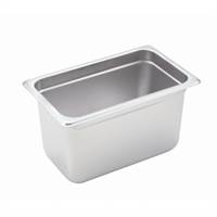 Winco 1/4 Size 6-Inch Deep 22 Gauge Anti-Jamming Solid Steam Table Pan