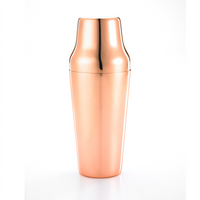 Barfly Parisienne 2-Piece 24 oz Copper-Plated Cocktail Shaker Set with Oversized Top