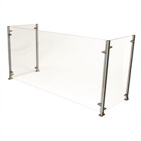 BK Resources 60-Inch Three-Sided Cooking/Carving Countertop Sneeze Guard with Tempered Glass Panels