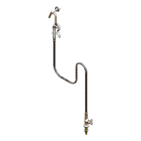 T&S Brass Single Pantry Deck-Mount Pot Filler Faucet with Hook Nozzle Spray Valve and 68-Inch Hose
