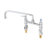 T&S Brass Double Pantry Faucet with 12-Inch Swing Nozzle, 8-Inch Centers