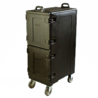 Cateraide Insulated Double-End Load Food Pan Carrier, Black, Holds 16 Pan Combinations