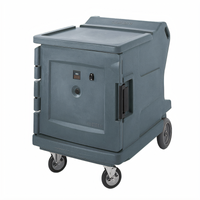 Cambro Camtherm Low Profile Electric Hot Holding Cart, Single Door, 11 Sheet Pan Capacity, Granite Gray