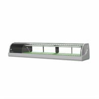 Hoshizaki Countertop Refrigerated Sushi Display Case with Curved Glass, Sliding Service Doors, and Left-Side Self-Contained Refrigeration, 59.1 Inches Wide