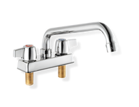 Steel Works Stainless Manual Deck-Mount Faucet with 10-Inch Standard Swing Spout, 4-Inch Centers