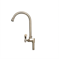 BK Resources Evolution Series Add-On Gooseneck Faucet Spout, 6-Inch, Stainless Steel