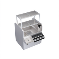 Krowne Royal Series 42 Inch Wide Pass-Thru Underbar Ice Bin/Cocktail Station with Right-Side Ice Bin and 10-Circuit Cold Plate