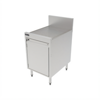 Perlick Top Shelf Freestanding Underbar Storage Cabinet with Drainboard Top, 18 Inch Wide x 24 Inch Deep, Stainless Steel