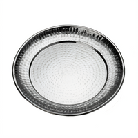American Metalcraft 14-Inch Round Hammered Stainless Steel Serving Tray