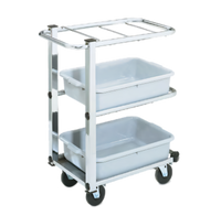 Vollrath Single-Cantilever 3-Shelf Bussing Cart with Chrome Shelves and 4-Inch Swivel Casters
