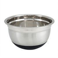 Winco 8 Qt Stainless Steel Mixing Bowl with Non-Slip Silicone Base