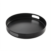 American Metalcraft Black Round Serving Tray, 14-5/8-Inch Diameter