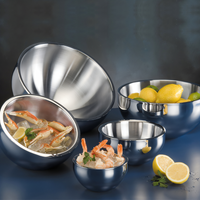 American Metalcraft AB6 Angled Double-Wall Stainless Steel Serving Bowl, 23 oz., 6-Inch