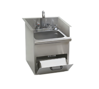 Eagle Group Drop-In 1-Compartment 304 Stainless Steel Hand Sink with Towel Dispenser, Faucet, and Access Door
