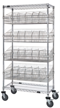 Quantum 36-Inch x 18-Inch Chrome-Plated Wire Basket Cart with 1200 lb. Capacity