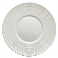 Ardesia Zendo 8-1/8 Inch Round Wide Rim Embossed Porcelain Plate