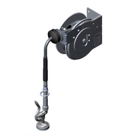 Open Stainless Steel Retractable Hose Reel with 3/8-Inch x 12-Foot Hose and 1.15 GPM Spray Valve