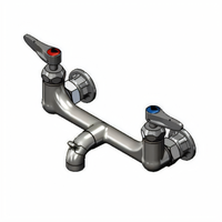 T&S Brass Wall-Mount 8-Inch Center Service Sink / Mop Sink Mixing Faucet with Vacuum Breaker and Lever Handles