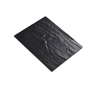 Endurance Rectangular Break-Resistant Melamine Faux Slate Platter, 10 x 8-1/4 Inches
