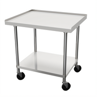 36-Inch High Stainless Steel Equipment Stand with Adjustable Undershelf, V-Edge Front, Side and Rear Splash, and Casters