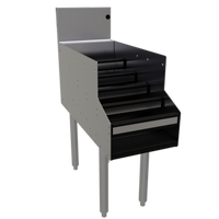 Glastender Free-Standing Stainless Steel Underbar Liquor Steps, 12