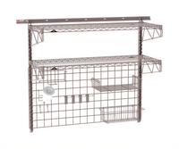 Metro SmartWall Complete Prep Wall-Mounted Shelving Starter Kit, Two-Shelf, Metroseal Gray