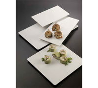 American Metalcraft Flat Rectangular Break-Resistant Melamine Platter, 14-1/2 x 8-1/4 in., White