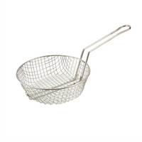 Winco MSB-08 8-Inch Round Coarse Mesh Nickel-Plated Steel Fryer Basket