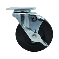 BK Resources 5SBR-1PT-HR-TLB Shelf Casters & Leveling Feet