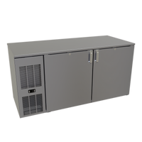 Front-Serviced Pass-Thru Low Profile Back Bar Cooler, One Zone, 60 Inch, Two-Section
