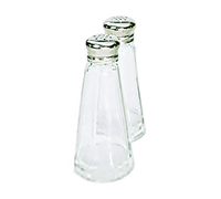 Admiral Craft 3 oz. Tapered Glass Salt or Pepper Shaker with Stainless Steel Mushroom Top