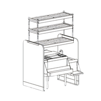 Perlick Top Shelf PTS42R-LF 42-Inch Pass-Thru Underbar Ice Bin/Cocktail Station with Dual Sinks and Overshelves