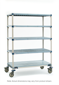 MetroMax Q Mobile Starter Polymer Shelving Unit with 5 Shelves, 48 x 18 x 80 Inches