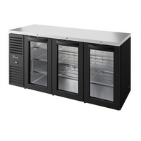 True Premier Bar 84-Inch Three-Section Refrigerated Back Bar Cooler with Glass Doors