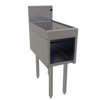 12-Inch Wide Underbar Drainboard Half Cabinet, 24-Inch Deep, Open Front, Without Door