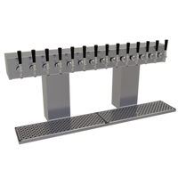 Glastender 14-Faucet Countertop Air-Cooled 2-Column Bridge Draft Dispensing Tower, Stainless Steel