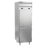 Beverage Air P-Series Dual Temp One-Section Reach-In Refrigerator/Freezer with Top-Mounted Self-Contained Refrigeration and Lockable Half-Doors