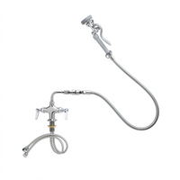 T&S Brass Single-Hole Deck-Mount Mixing Pre-Rinse Faucet Kit with 44-Inch Hose and 1.42 GPM Spray Valve