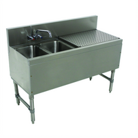 Advance Tabco Prestige Supreme 2-Compartment Underbar Sink with Right Drainboard and Included Faucet, 48 Inch