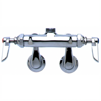 T&S Brass Adjustable Wall-Mount Sink Mixing Faucet, Less Nozzle, Eterna Cartridges