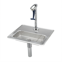 Drop-In Water Station with 10-1/2 Inch Stainless Steel Drip Pan and Push-Back Glass Filler
